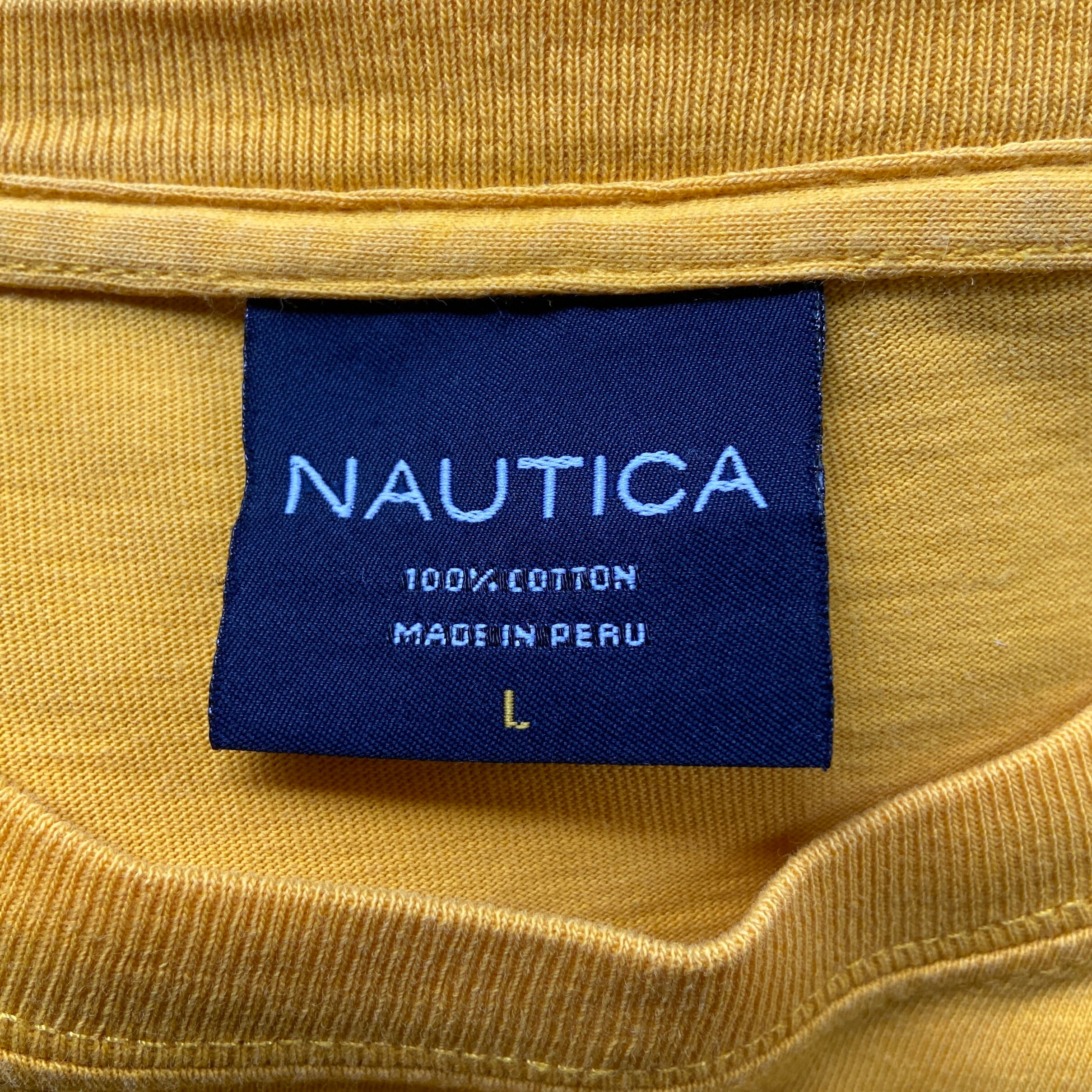 NAUTICA ノーティカ NS83 ロゴプリント ロングTシャツ メンズL 古着