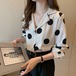 トップス★♪おしゃれ★♪長袖★♪水玉♪シフォンシャツ★♪レディース服上着★♪