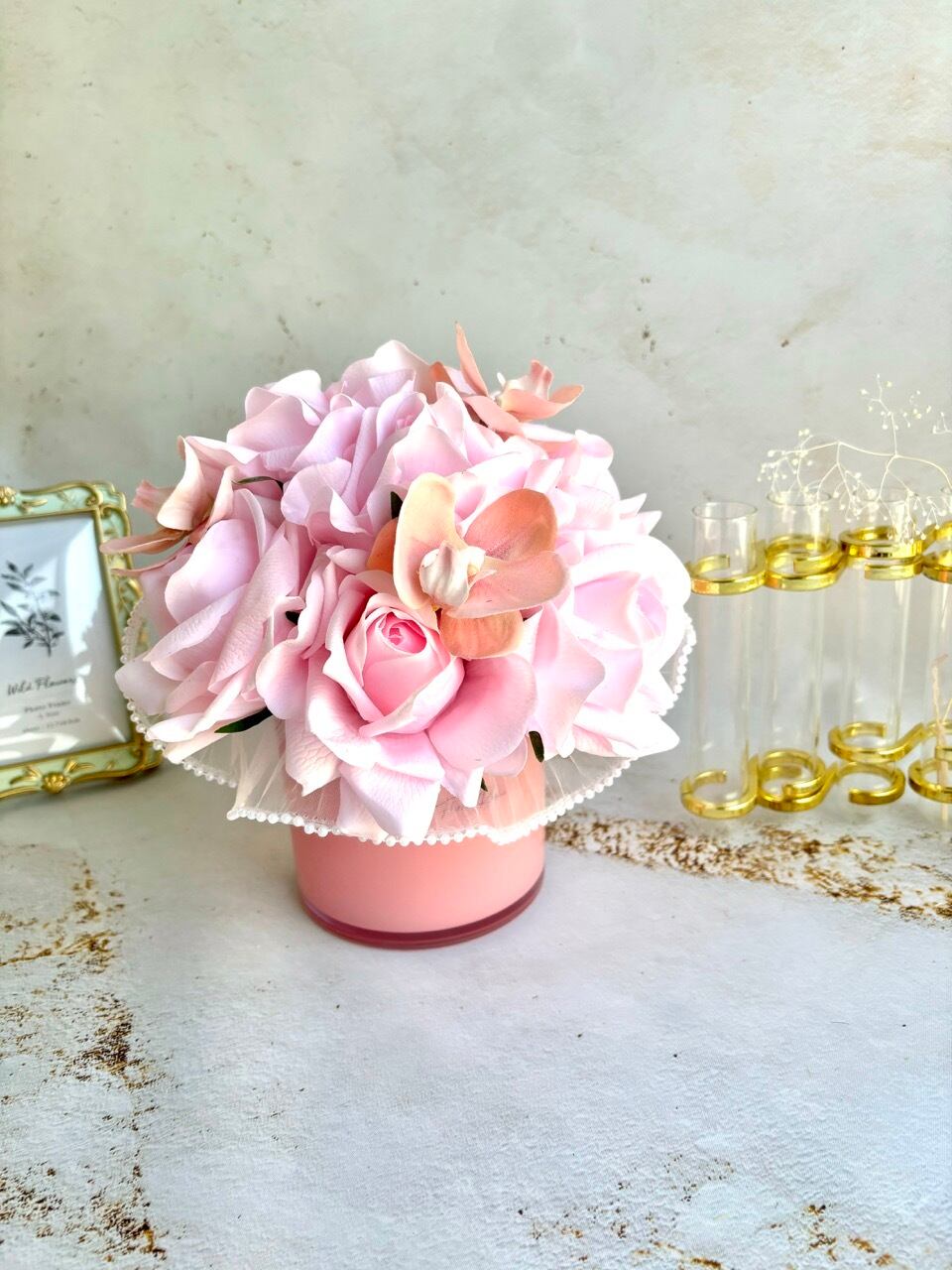 プリザーブドフラワーボックス　ウェルカムスペース　ピンク薔薇プリザーブドフラワー プリザーブドフラワーボックス ウェルカムスペース ピンク薔薇