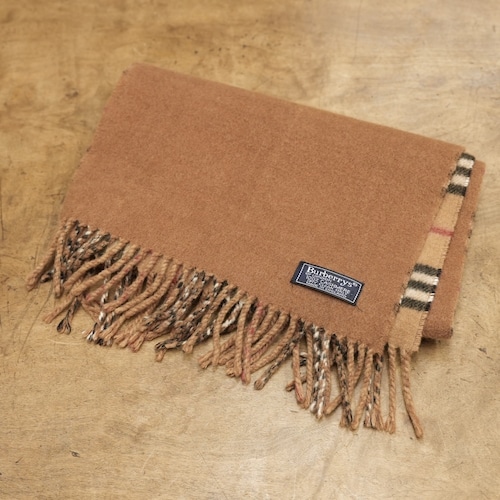 4477B Burberrys バーバリー マフラー ノバチェック カシミヤ100% ベージュ ツートン ヴィンテージ ブランド古着