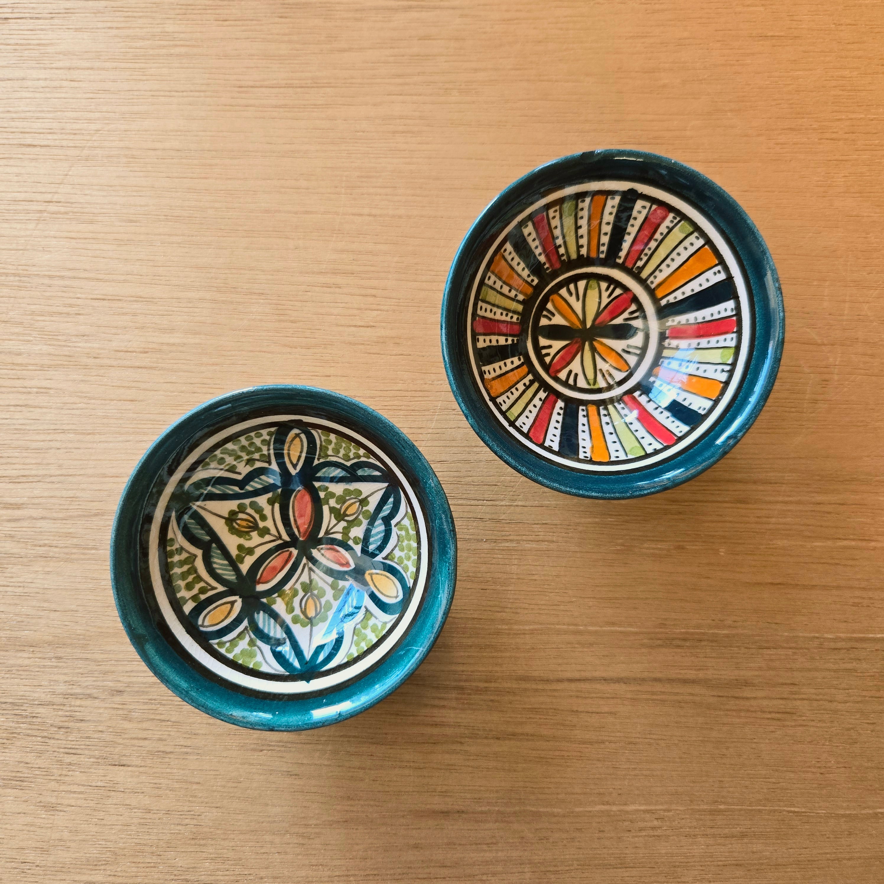 モロッコ 皿 モロッコ雑貨 モロッコの陶器のお皿ー水色 - mosaic blue