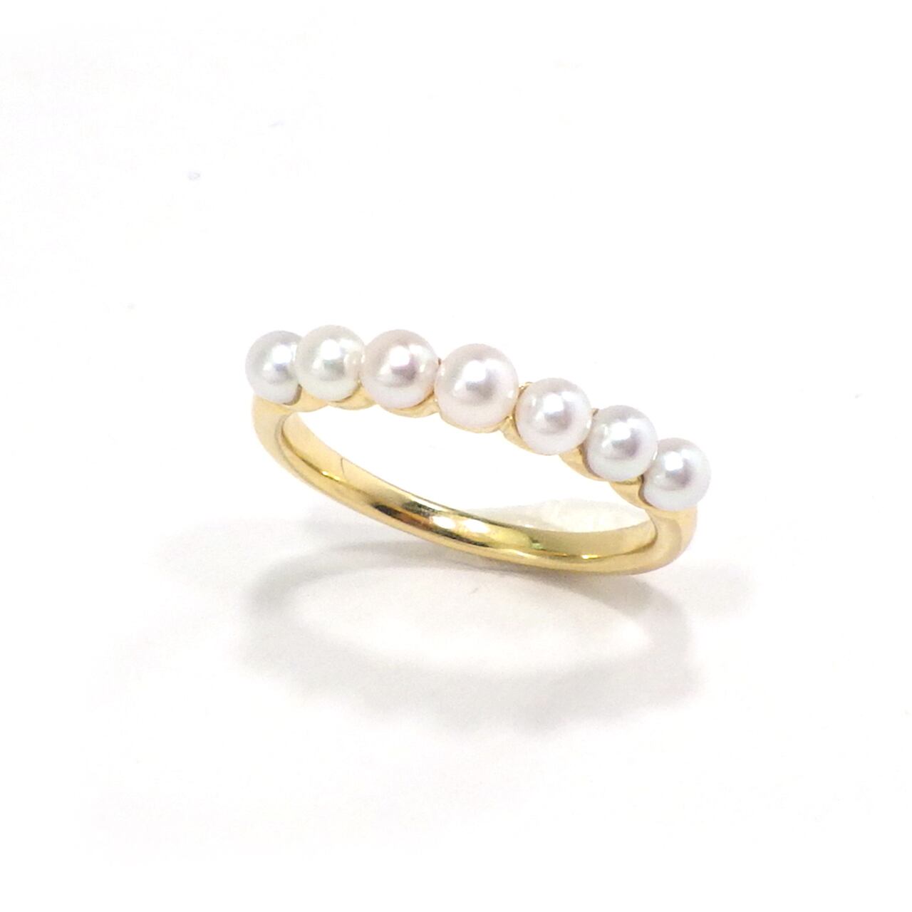 K18YG アコヤ真珠ベビーパール一列リング（KR61218） | KAWABE JEWELRY 