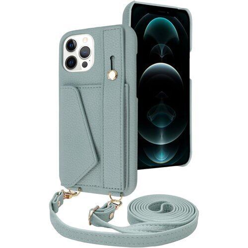 シズカウィル iPhone12 Pro Max ケース ショルダー カバー ショルダーストラップ アイファンデ5 ショルディー ストリートモード 1個入り パウダーブルー 2190