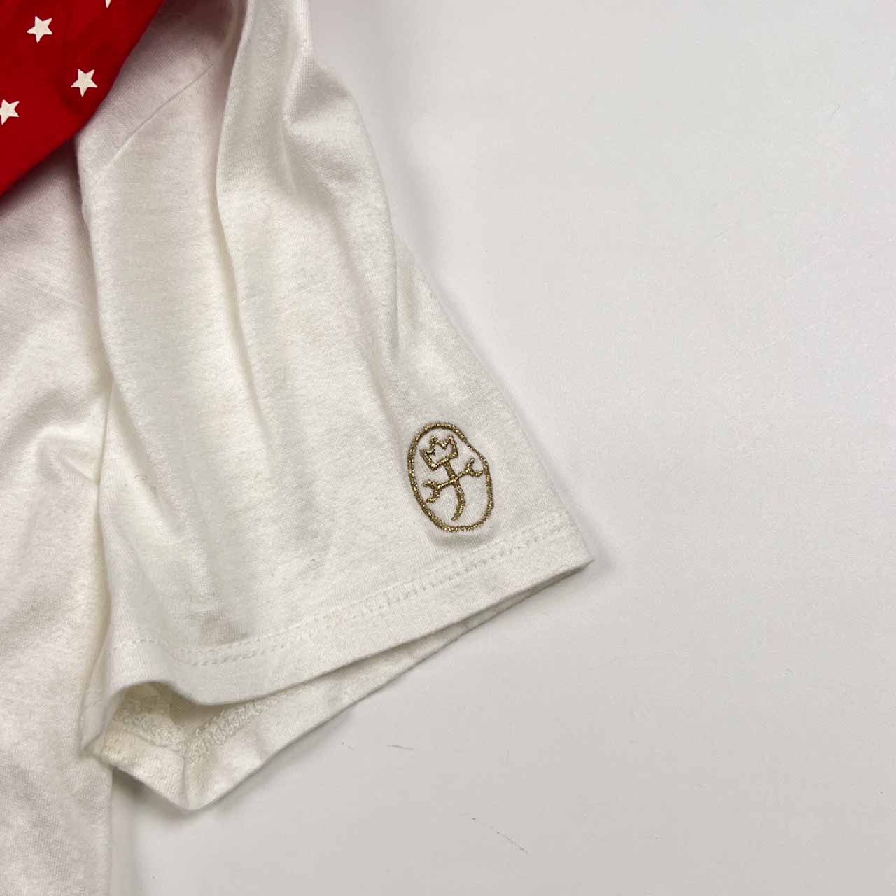 CASTELBAJAC SPORT カステルバジャック スヌーピーコラボ プロデューサー巻き風 デザイン 半袖 Tシャツ カットソー 40/ホワイト レディース ゴルフ