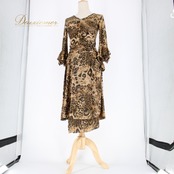 社交ダンス 衣装 スタンダード ドレス ワンピース レッスンウェア パーティドレス 黒 茶 ヒョウ柄 ベージュ系 ブラウン系 ブラック系 上品 ダンス用 大人 女性 おしゃれ 伸縮性あり フレア スカート 舞台衣装 セクシー パーティー コンサート カジュアル エレガント シンプル 洗練された ヒョウ柄ドレス ビジュアル インパクト