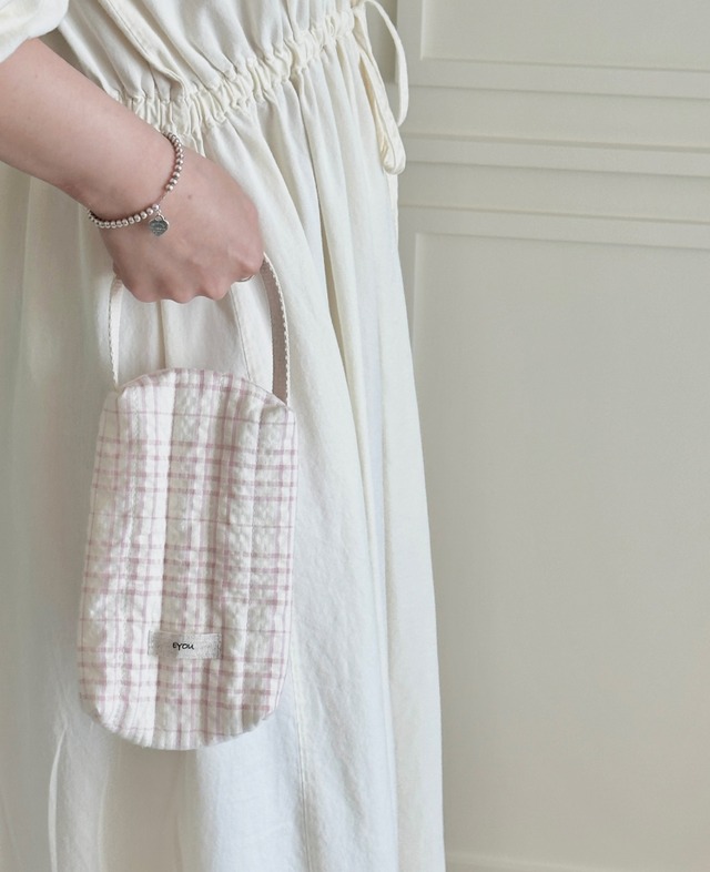 〈即納アイテム〉EYOU / ソフトデイズお散歩ポーチ-ピンクチェック