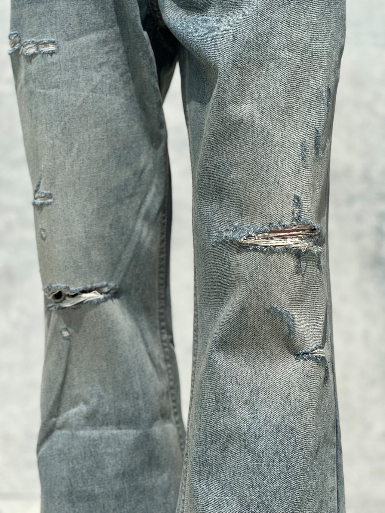 Dirty Destroyed Flare Denim