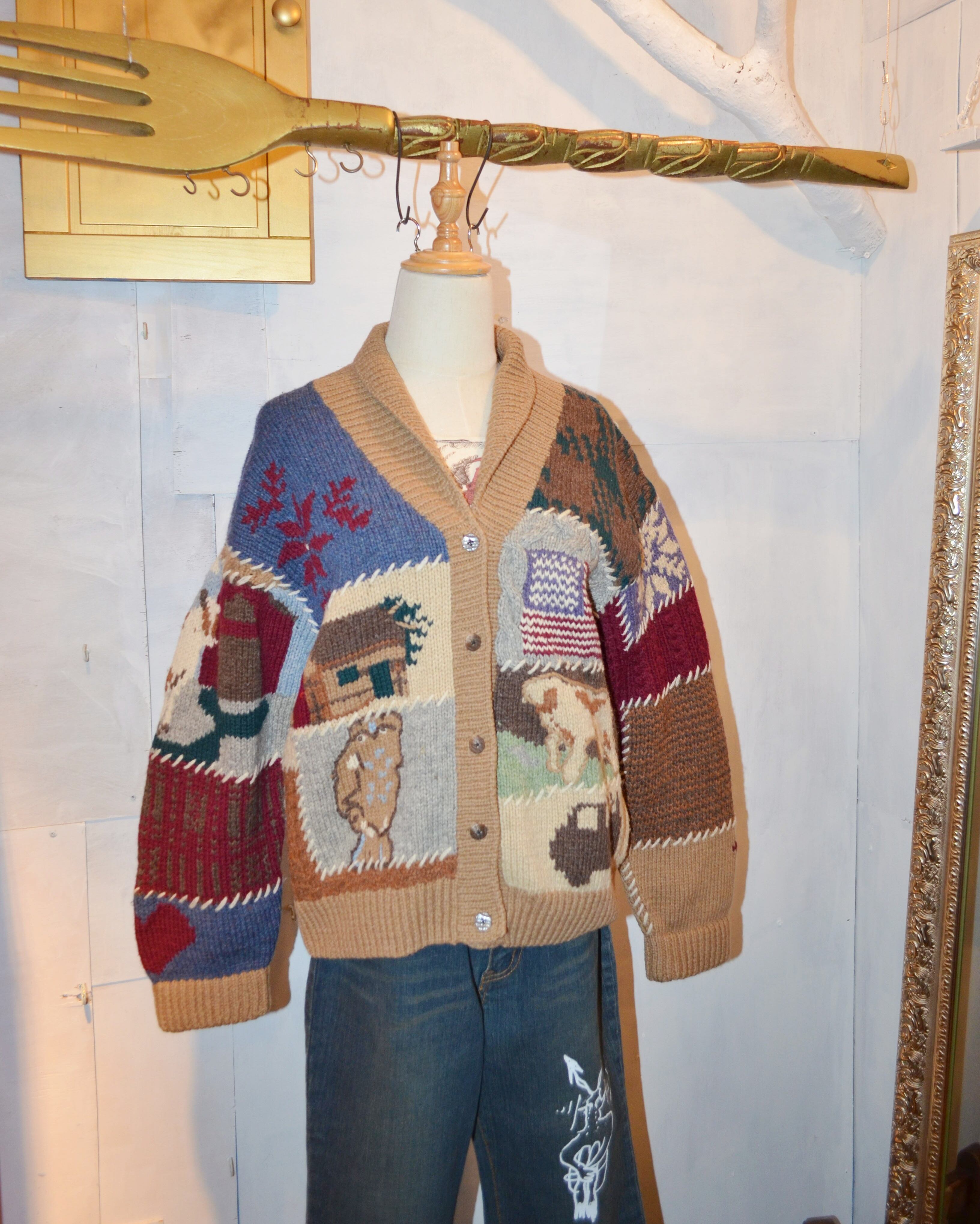 1990's shawl collar knit cardigan