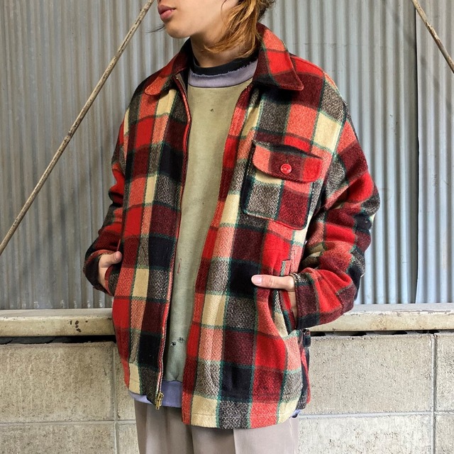 50年代 ビンテージ 黒タグ WOOLRICH ウールリッチ チェック柄 ウール 