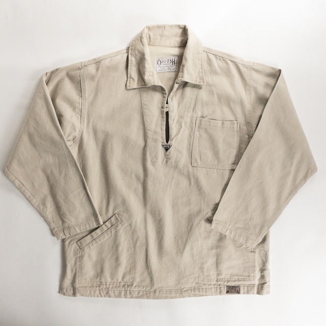 1990s "Euro Vintage" Beige Cotton Twill Fisherman Work Shirt