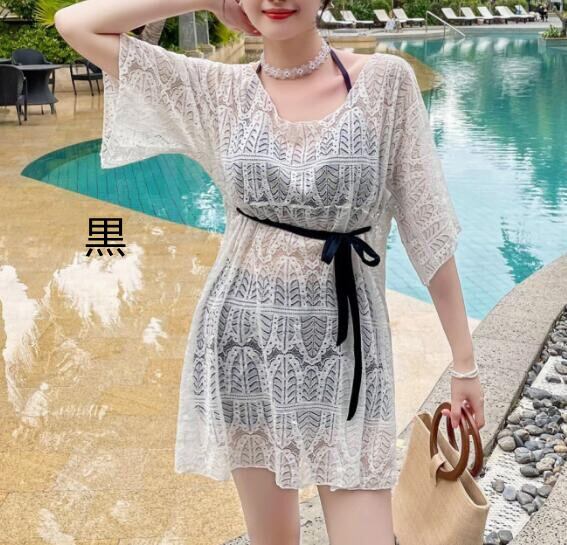 グリーン/コーヒー色★胸寄せ 新作水着3点セット ワイヤー入り水着