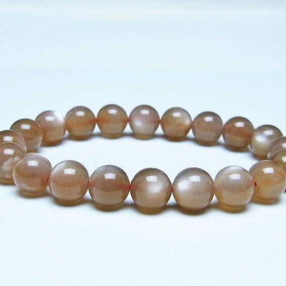 オレンジムーンストーン ブレスレット 10mm 一点物 メール便可 [M便 1/10] 111-48598