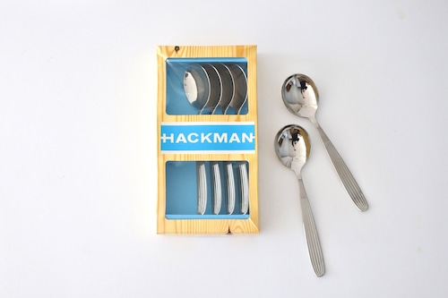 vintage HACKMAN SCANDIA table spoon 6p gift set  /  ヴィンテージ ハックマン スカンディア テーブルスプーン 箱入り 6本セット