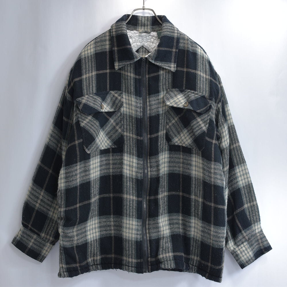 90s CEDAR HILL タータンチェック 総柄 裏ボア シャツジャケット 90s CEDAR HILL タータンチェック 総柄 裏ボア シャツジャケット
