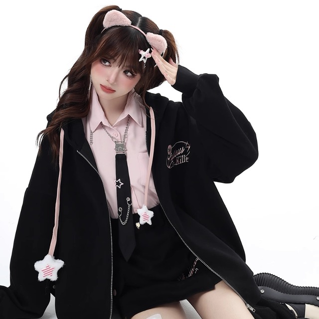 エイチナオト　パーカー　ゴスロリ　ロリータ ゴスロリ通販 With U 地雷女子 地雷服 CRAZYGIRLシリーズ パーカー