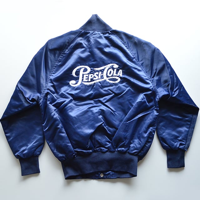80s ペプシコーラ PEPSI COLA 刺繍ロゴ サテンジャケット カナダ製