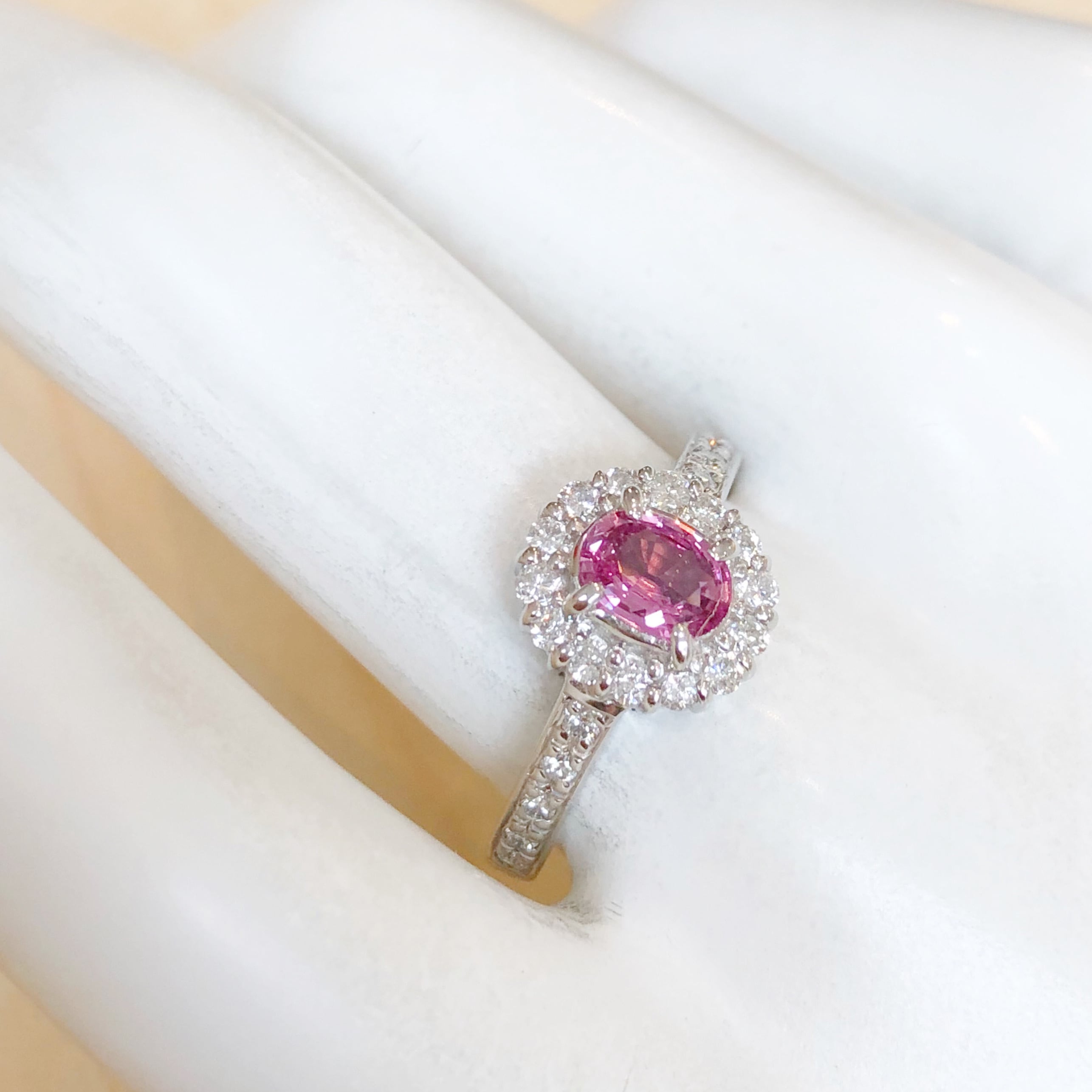 ✨希少✨レア❣️パパラチアサファイア！ダイヤ Pt900 プラチナ リング