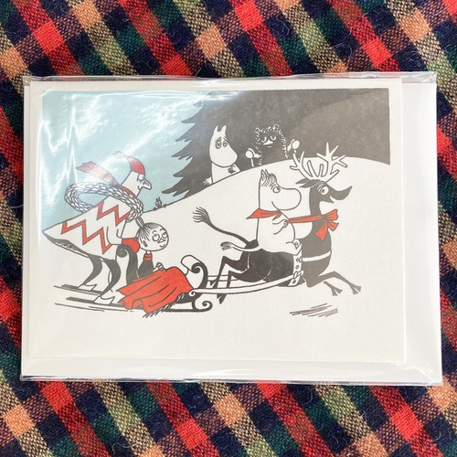 MOOMIN ムーミン クリスマスカード そり滑り プティンキ グリーティングカード
