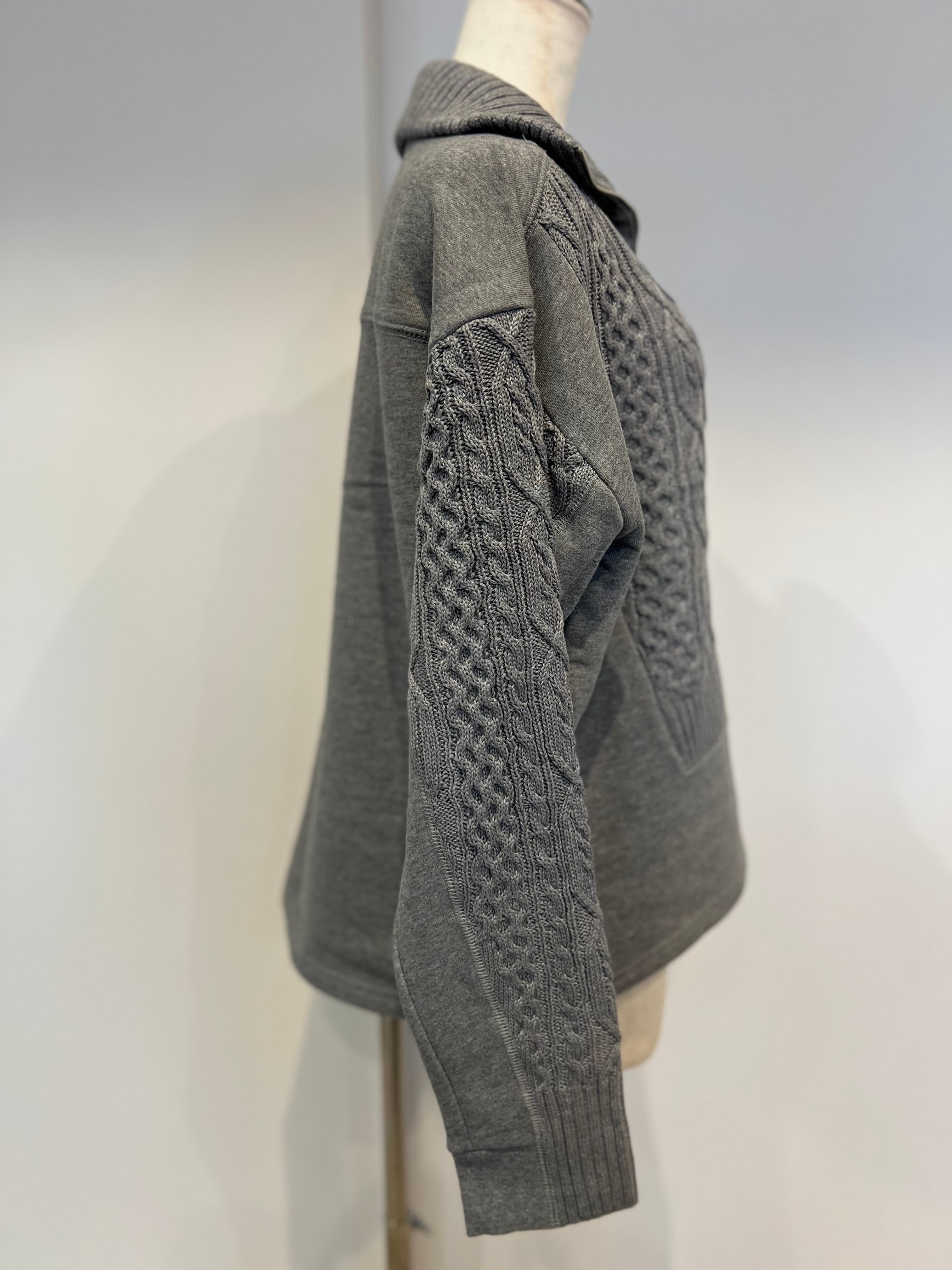 【SELECT】スウェット×ニット　ハーフZIP プルオーバー