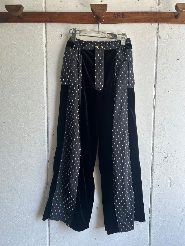 DECO  dot velour block pants