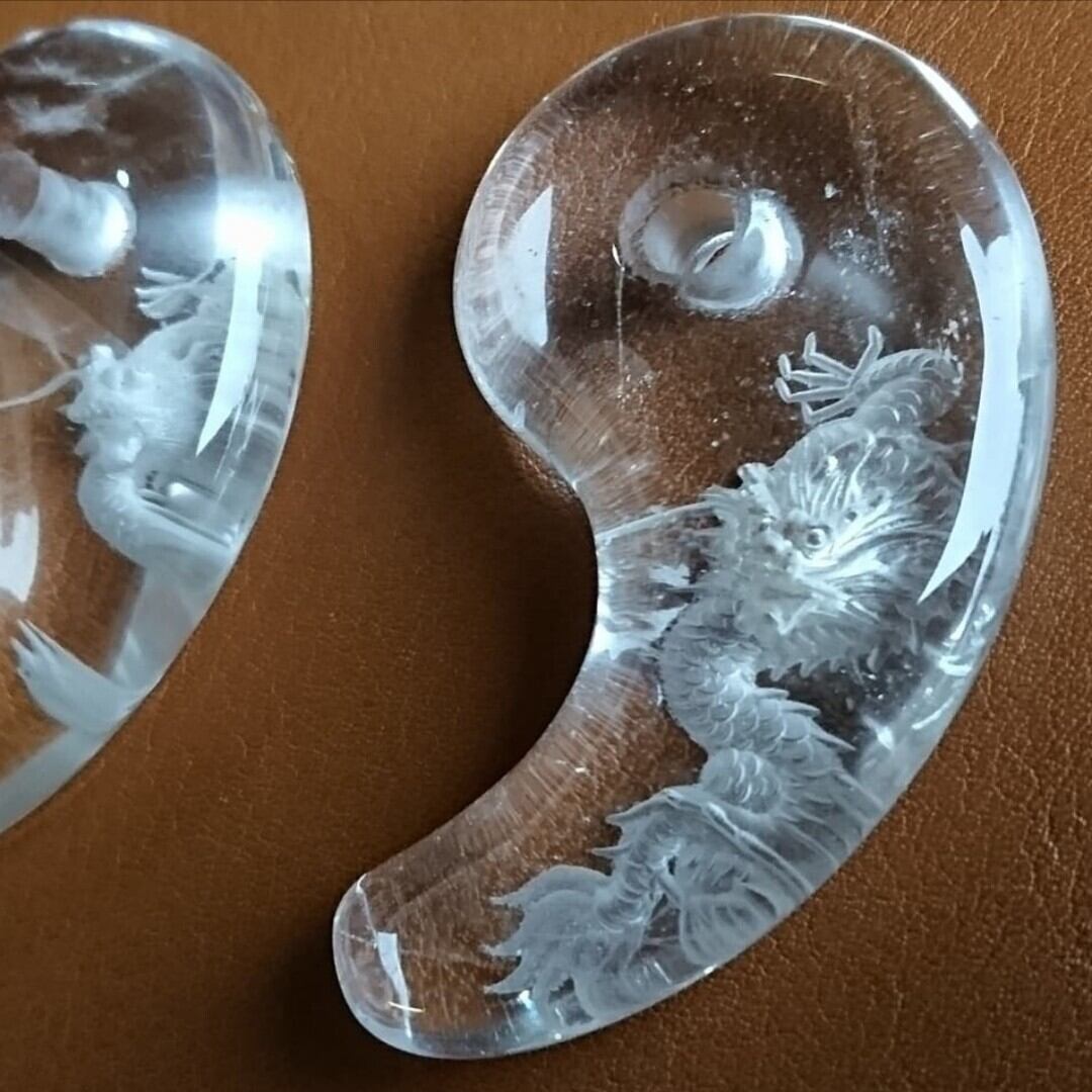 天然石 勾玉 特大 60mm 水晶 龍 深彫り | Pay ID 天然石 勾玉 特大 60mm 水晶 龍 深彫り | Pay ID