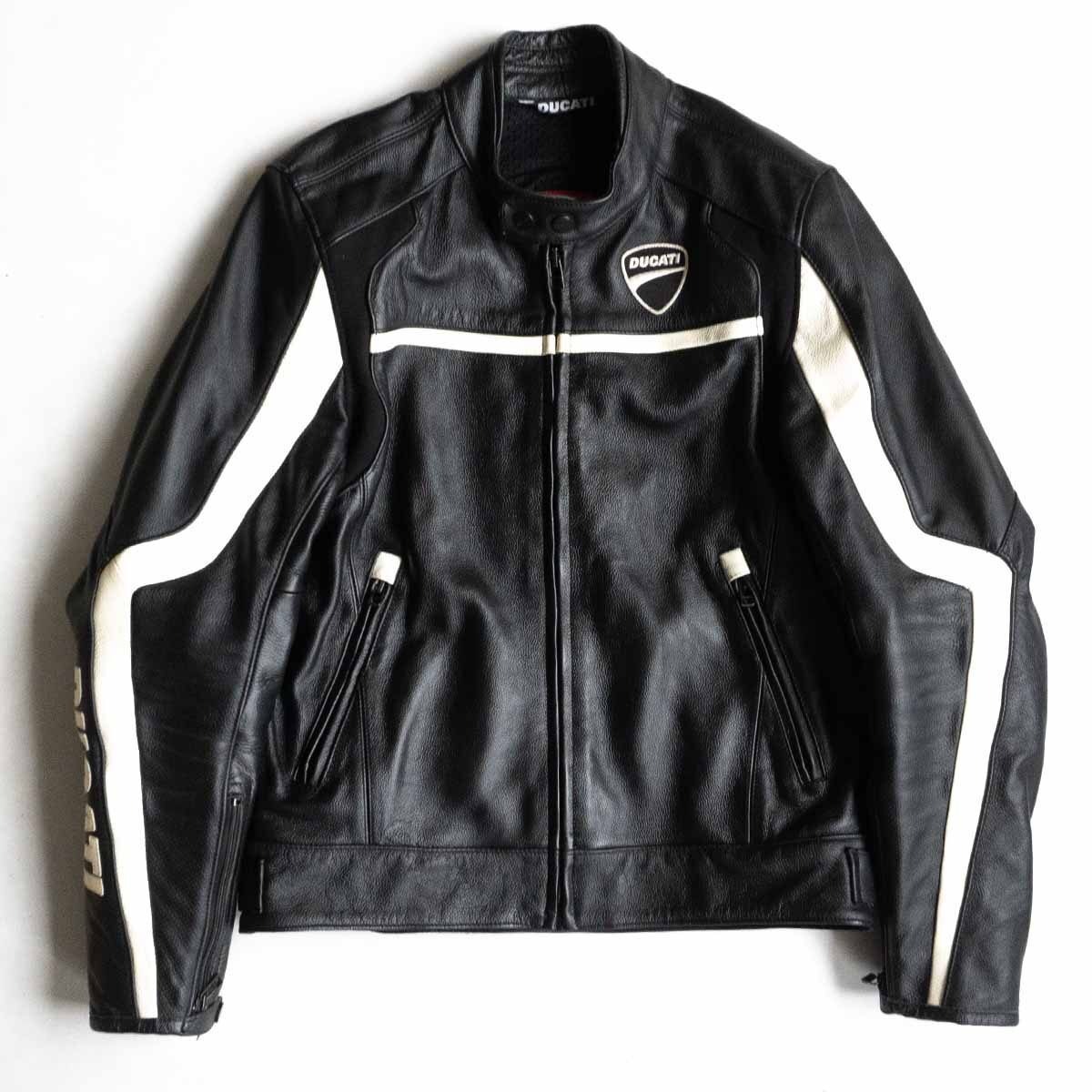 美品】DUCATI by DAINESE【レーシング レザー ジャケット】48 ブラック 