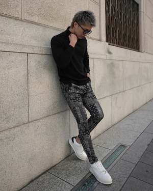 LUXURY STRETCH PAISLEY PANTS【BEL24-012】