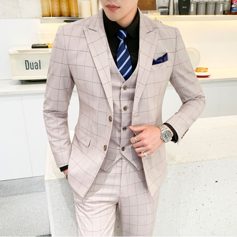 洋服の青山】グレー ビジネススーツ シングルブレスト