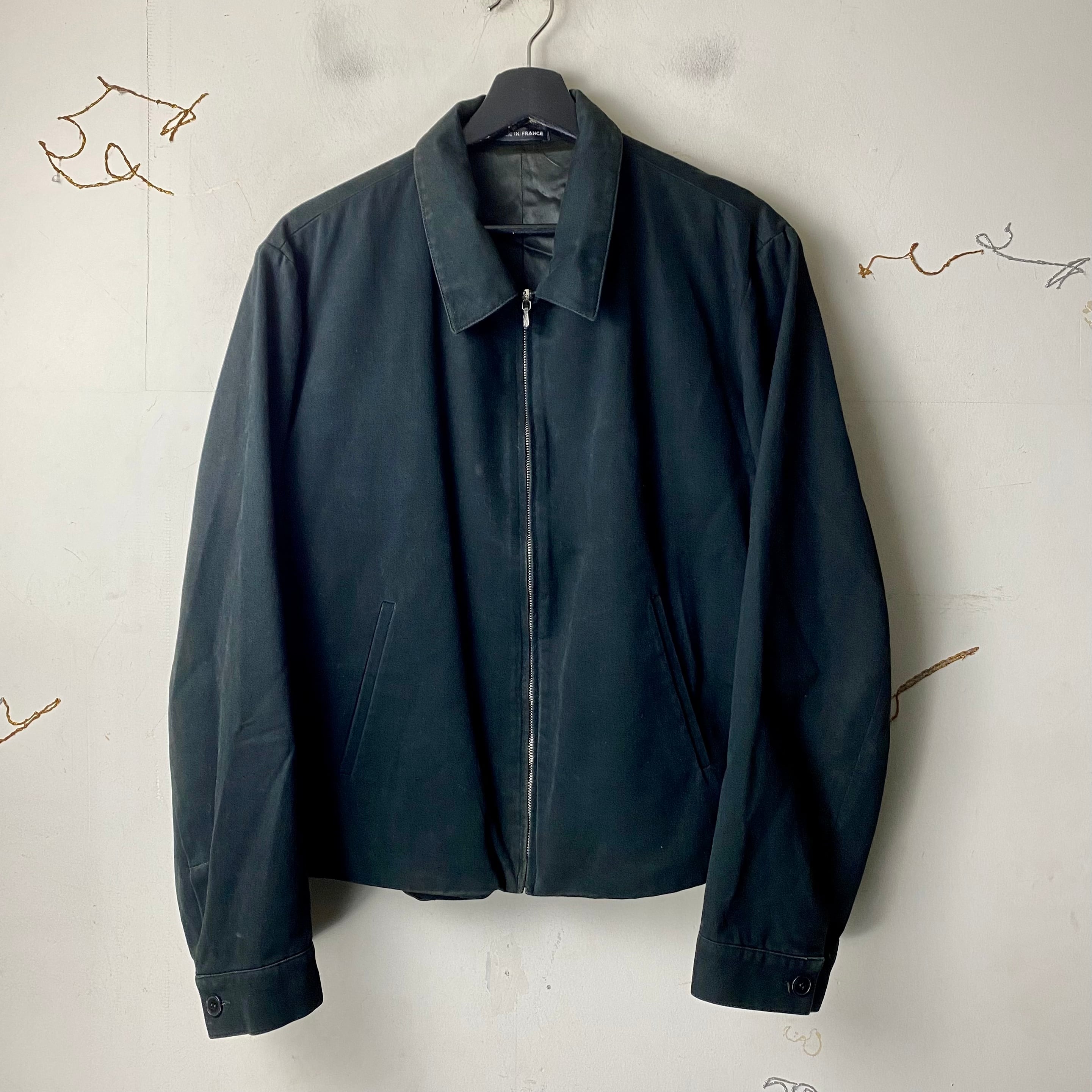 vintage AGNES B. HOMME black moleskin drizzler jacket | NOIR ONLINE