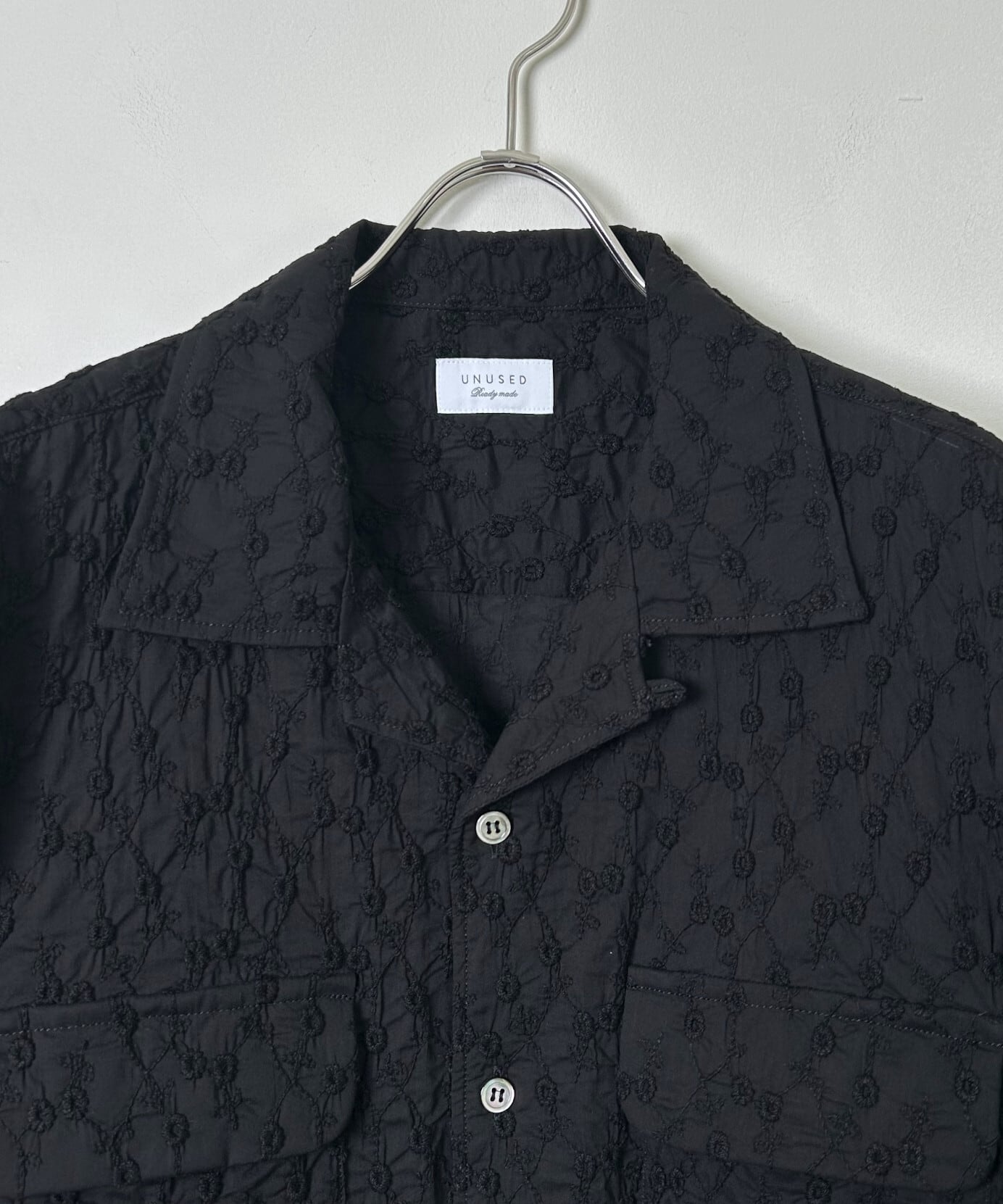 UNUSED / US2547 SHORTSLEEVE EMBROIDERY SHIRT(BLACK) | AfterSchool