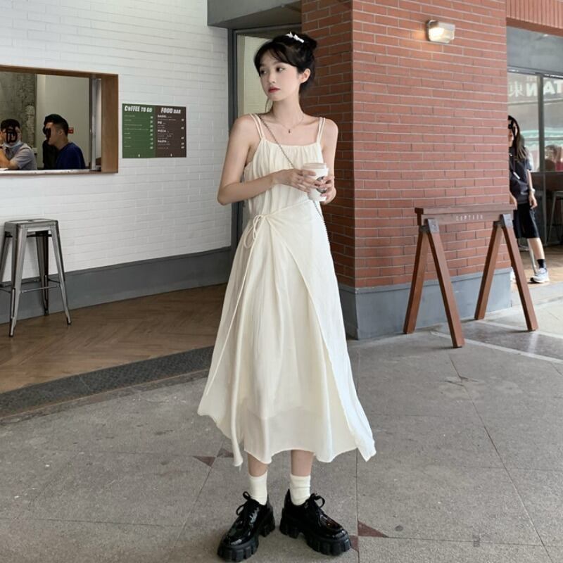 ドレス 薄手サマースカート ウェストロング 夏物 萌量不足50175246662