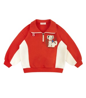 [BEBE DE PINO] Smiling puppy color block half zip up sweatshirts 正規品 韓国ブランド 韓国ファッション 韓国代行 韓国通販 ベベドピノ bebedepino 日本 店舗 韓国 子供服