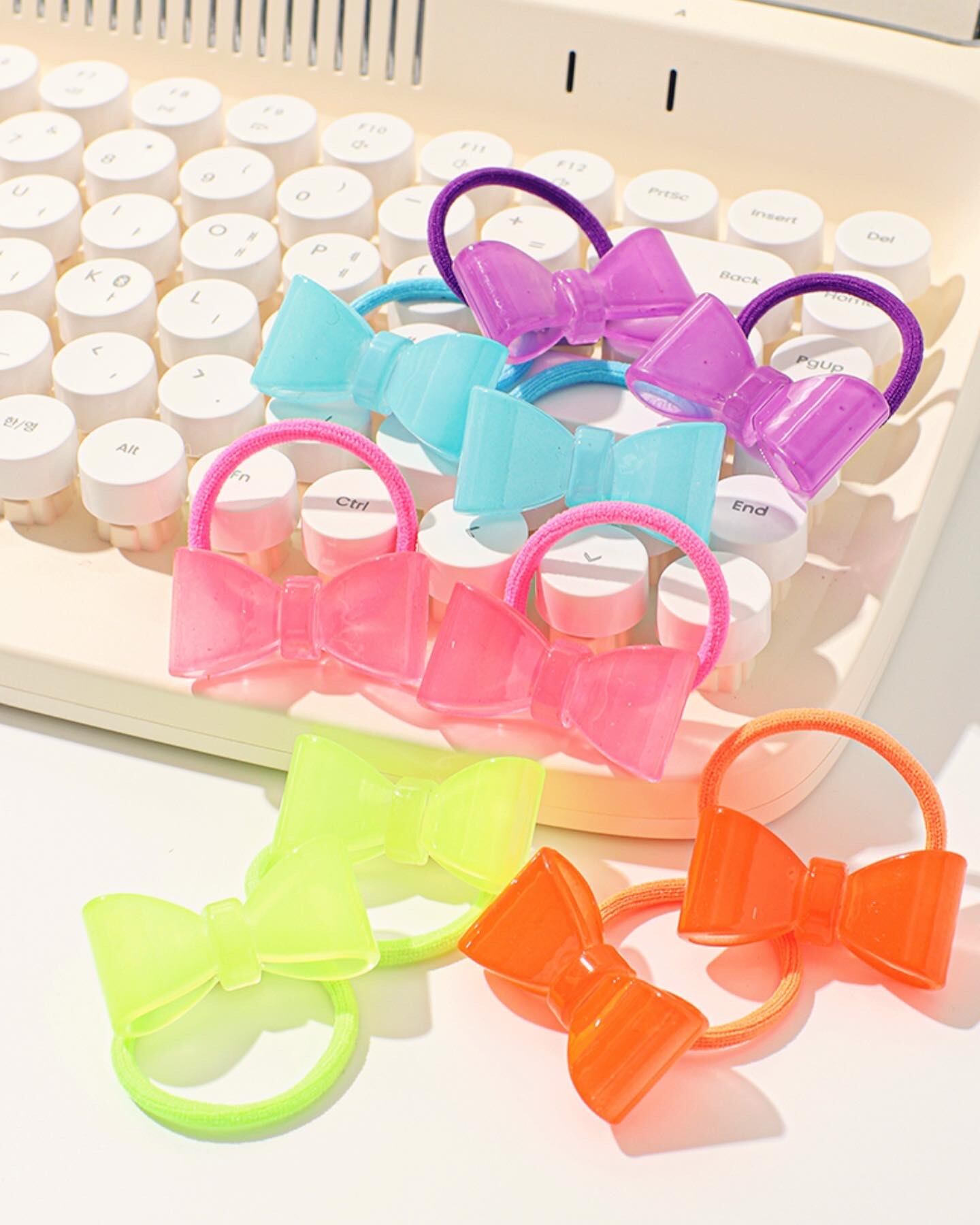 【即納】2点セットネオンリボンヘアゴム　(再入荷)