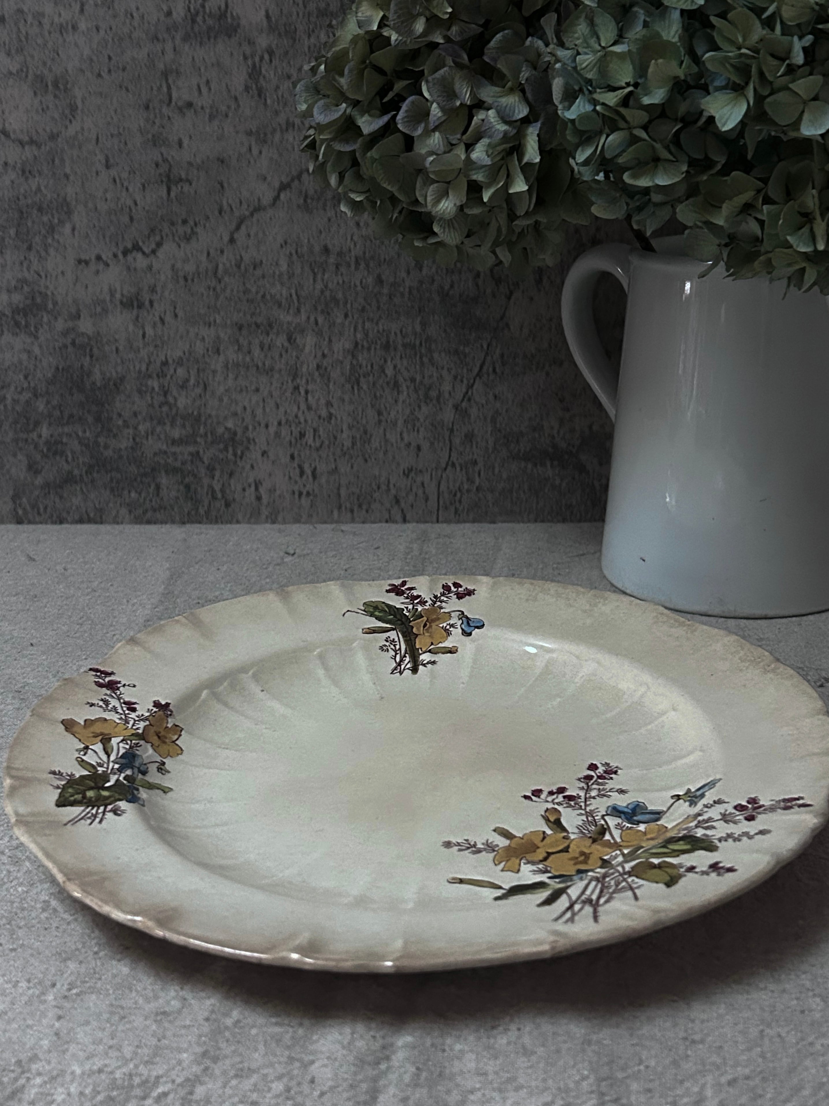 イギリスアンティーク】 セピアに枯れた Minton（ミントン） 平皿