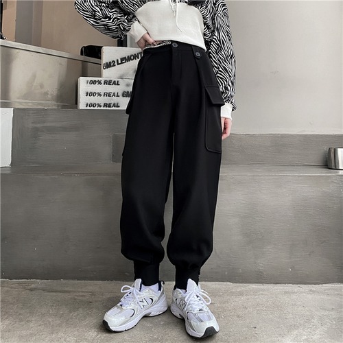 パンツ オータムチェーン ブラックレギンス カジュアルハイウェストウェストルーズ 秋物 Brother_is_Style2342150874