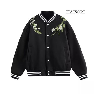(NEW)Floral Embroidered Varsity Jacket