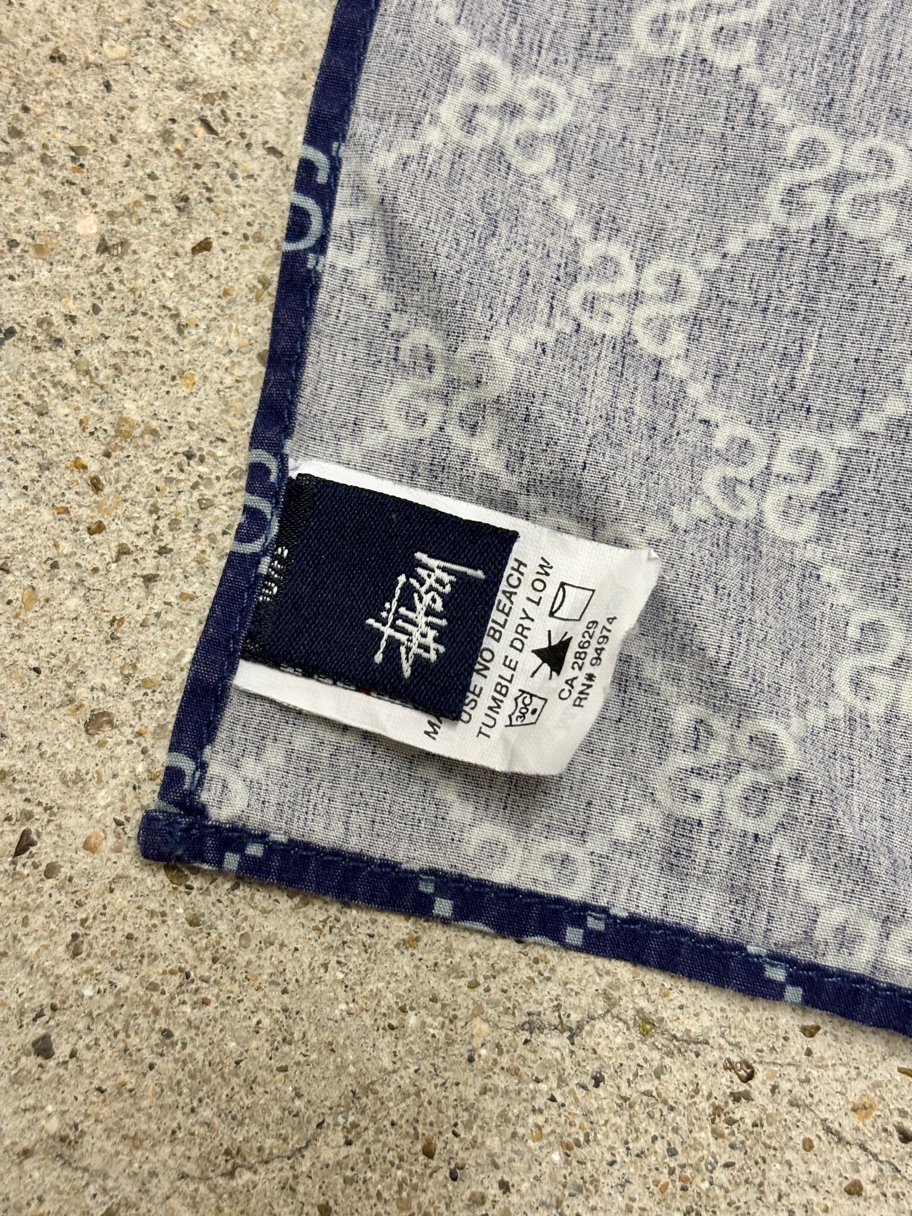 90～00s OLD STUSSY/Monogram print Bandana/USA製/モノグラム柄