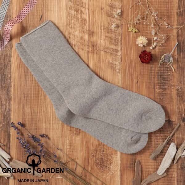 オーガニックガーデン ソックス レディース スーピマ綿×ヤク パイル 靴下 厚手 日本製 オーガニックコットン あたたか 冬 プレゼント ギフト モクグレー 0041-22 Or076