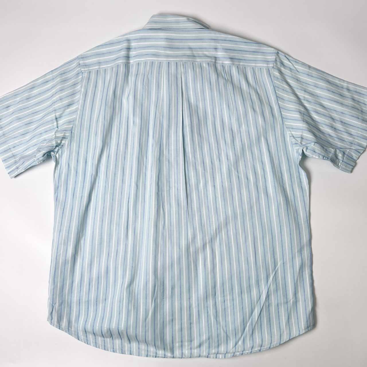 LANVIN COLLECTION ランバン ストライプ 半袖シャツ L/ブルー メンズ