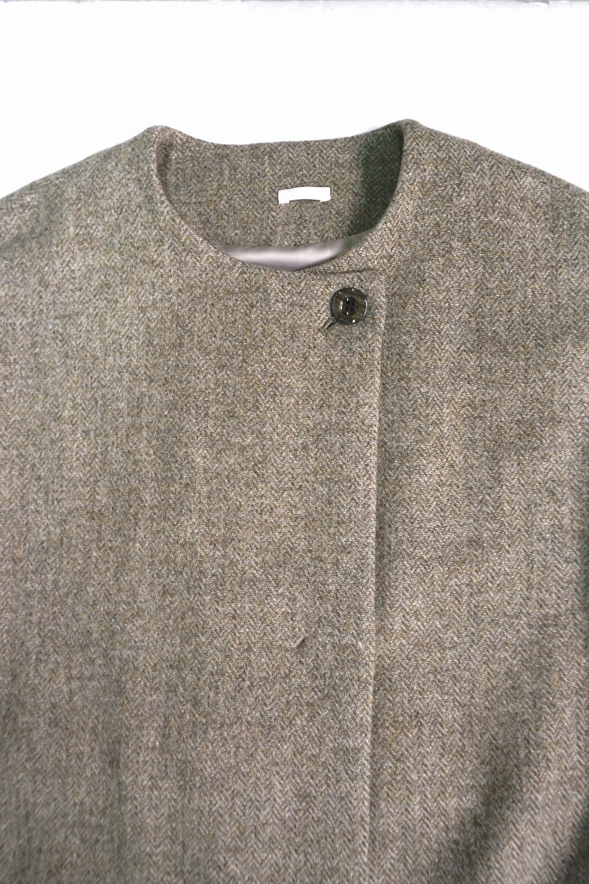 British Herringbone Sleeveless Coat