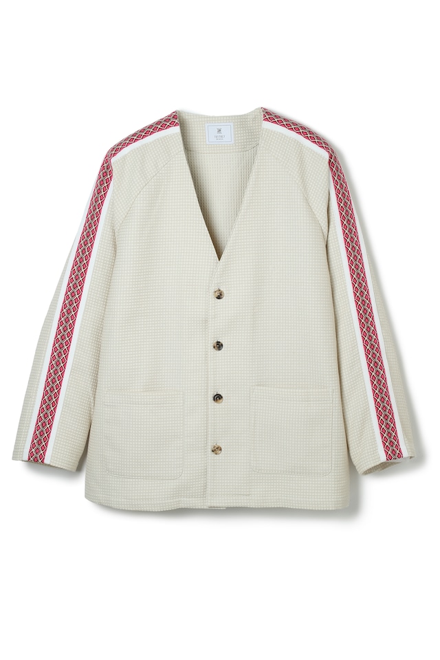 DOBBY CLOTH LINED BLOUSON IVORY