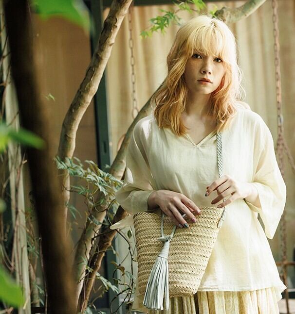 モロッコかごバッグ｜タッセル付きワンショルダー｜Rouge Africain