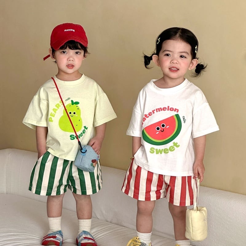 新品⭐️BAPEKIDSTシャツとパンツ2点セット80cm正規品 BABY&KID】フルーツシャツ＆ストライプパンツ | Betty