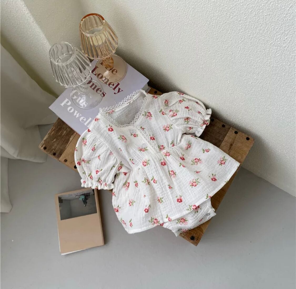 花柄コットンロンパース》》》》ベビー 海外子供服 プチプラ ナチュラル 女の子