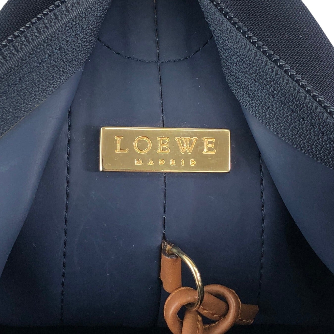 LOEWE ロエベ ショルダーバッグ ネイビー×ブラウン アナグラム