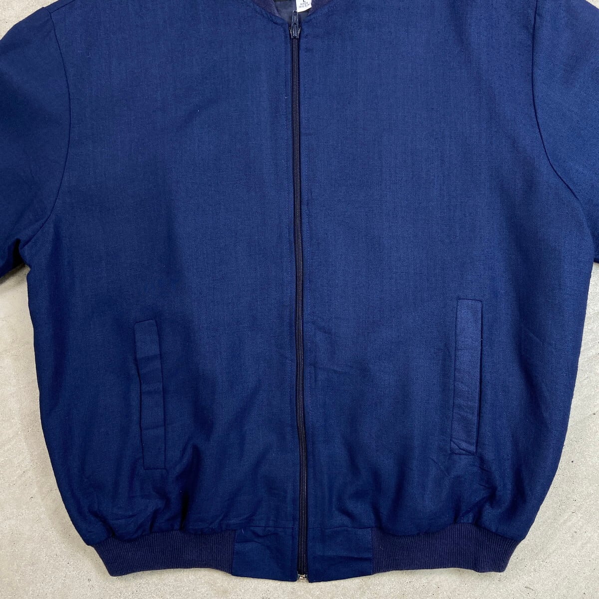 80年代 USA製 Alan Stuart アランスチュアート フルジップ ブルゾン メンズL 古着 80s ヴィンテージ VINTAGE 紺色 80年代 USA製 Alan Stuart アランスチュアート フルジップ ブルゾン