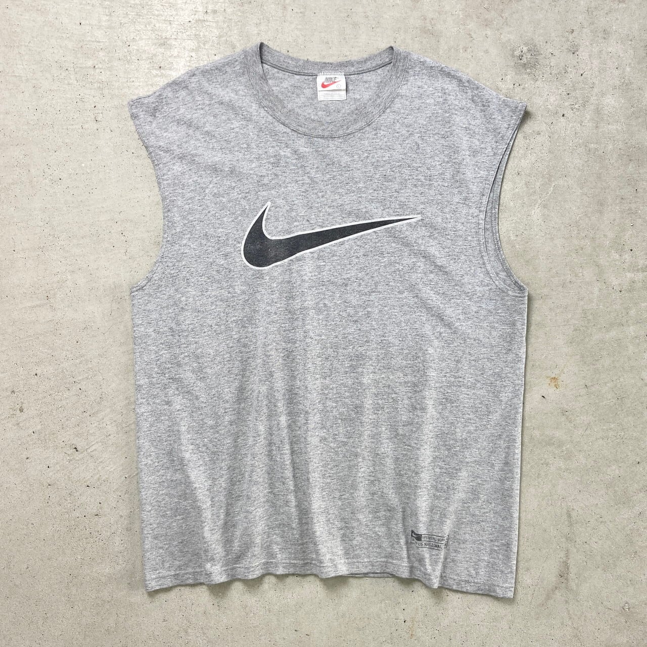 90年代 USA製 NIKE ナイキ スウォッシュロゴ ノースリーブTシャツ 