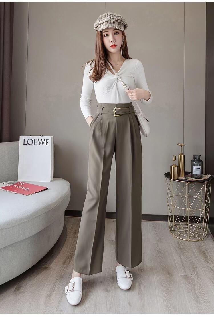 共布ベルト付き　ワイドパンツ AJ−1362-B04