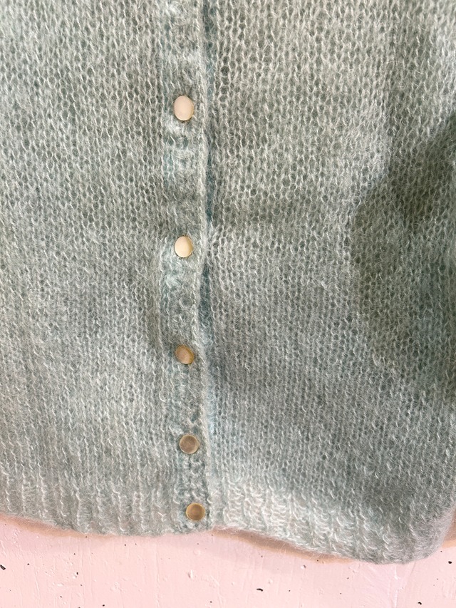 50's60's blue color mohair cardigan