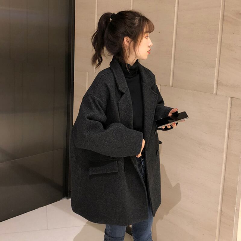 ブラックコート レディース オータム 秋物 ウィンター 冬物 試着室30365897411